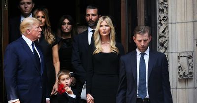Donald Trump comforts his children in rare public appearance at Ivana's funeral
