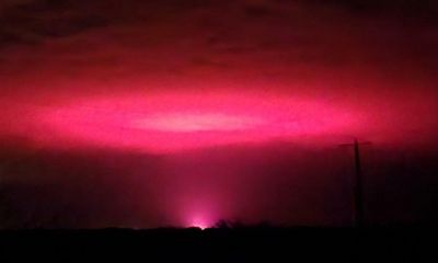 Mysterious pink glow in sky over Australian town revealed to be from local cannabis facility