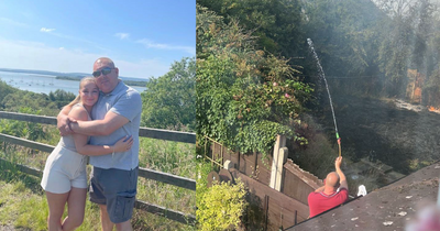 Dad used garden hose to stop huge fire in neighbour's garden spreading