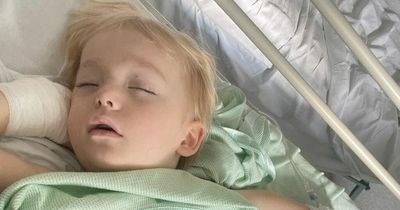Family's world crashes down as two-year-old boy's bruises diagnosed as cancer