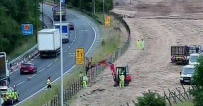 M62 crash sees car come off motorway into field