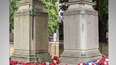 Bronze swords stolen from 100-year-old war memorial in act of ‘ brutal vandalism’