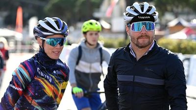Australian cyclist Tiffany Cromwell preparing with F1 partner Valtteri Bottas for Tour de France Femmes