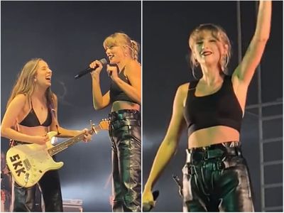 ‘Taylor Swift is the fourth Haim sister’: Fans react as singer matches with band for surprise London concert