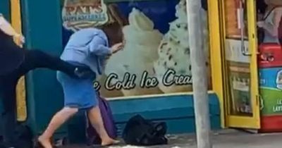 Woman kicked in head as savage brawl captured in shocking footage