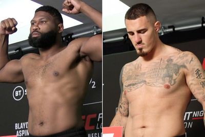 UFC Fight Night 208 weigh-in video: Curtis Blaydes, Tom Aspinall combine for more than 500 pounds