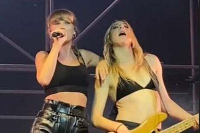 Taylor Swift makes a surprise appearance at Haim’s London gig: ‘I haven’t been on stage in a very long time’
