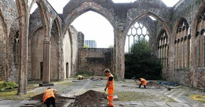 Human remains found in Castle Park graves underneath bomb-damaged church