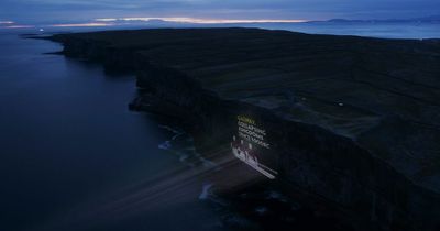 Paddy Power beam cheeky message onto side of Inis Mór ahead of All Ireland final clash between Galway and Kerry