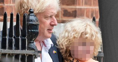 Boris Johnson's son Wilfred sports incredible mop of blonde hair as dad leaves Number 10