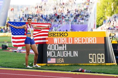 Sydney McLaughlin smashes own 400m hurdles world record to win gold at World Championships