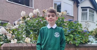Ukrainian child overwhelmed with gifts before first day at school