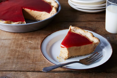 A nostalgic peanut butter and jelly pie