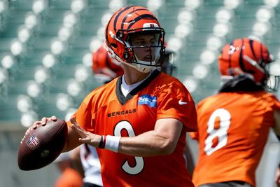 Joe Burrow is training with a ball from Super Bowl LVI