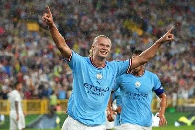 Erling Haaland still needs more time despite scoring on Manchester City debut, says Pep Guardiola