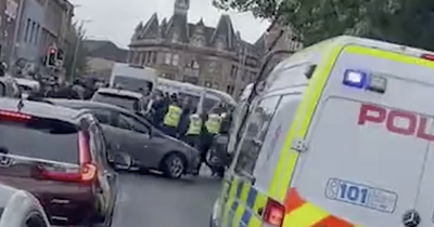 Four charged after Glasgow police 'attacked with furniture' ahead of Rangers match