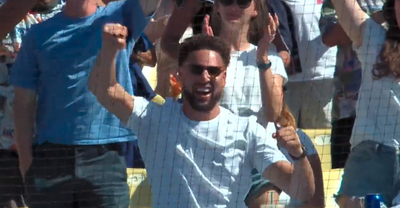 Klay Thompson was adorably hyped for brother Trayce’s RBI during Dodgers rally