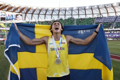 Armand Duplantis lights up Eugene to take gold after stunning world record