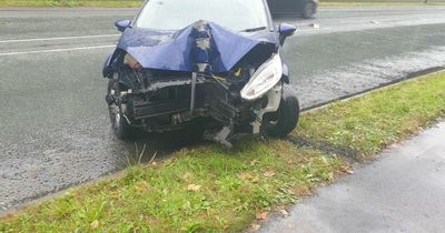 Driving instructor smashes into lamppost while overtaking ambulance