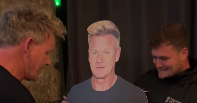 Gordon Ramsay asked to sign life-sized cut out of himself by fan while dining in Glasgow