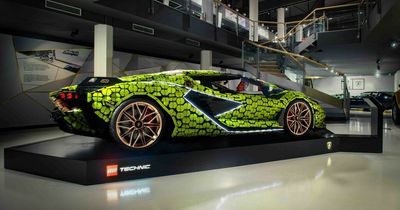 Life-sized Lamborghini on display - and it's made from more than 400,000 pieces of Lego