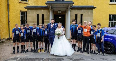 County Durham football coach gets sweet surprise from his team on his wedding day