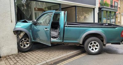 Hapless driver crashed into shop window, fled scene and is attacked by furious emu