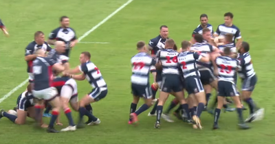 Royal Navy v Her Majesty's Prison Service rugby match erupts into mass brawl