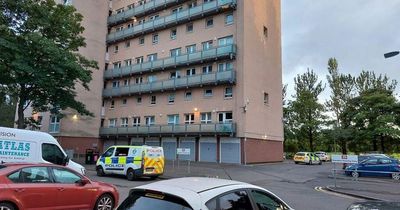 Glasgow high-rise flat block cordoned off by police after man found dead