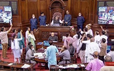 Parliament proceedings | Rajya Sabha suspends 19 Opposition members for ‘willfully obstructing the House’