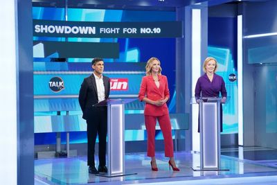 Tory leadership – live: Sunak U-turns on VAT after presenter’s collapse cancels Truss debate