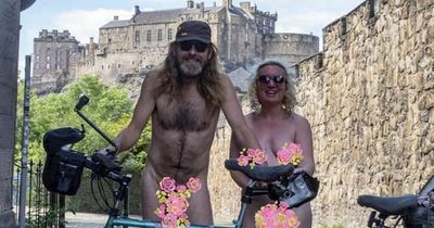 Nude cyclists who were knocked off their bike as they pedalled across the country complete cheeky tour