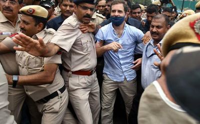 Rahul Gandhi detained during Congress protest against Sonia Gandhi's questioning