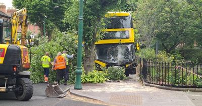 Dublin Bus driver hospitalised and road closed after major crash