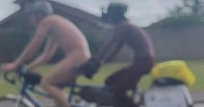 Naked cyclist spotted with woman in Northumberland was taking part in 'charity bike ride', say police