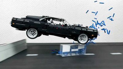 Fast And Furious Lego Charger Somehow Survives Treadmill Crash Test