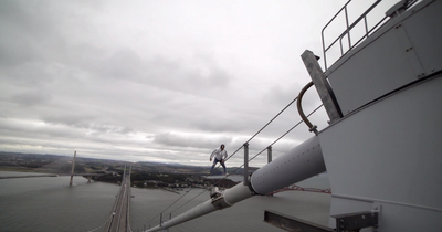 Edinburgh footage shows parkour team scaling Forth Road Bridge