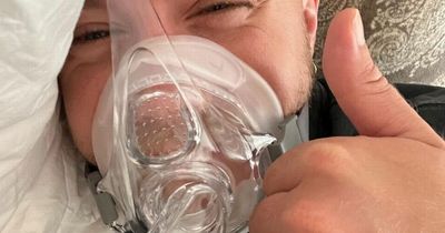 Roman Kemp praised for raising awareness of 'serious' sleep disorder with oxygen mask pic