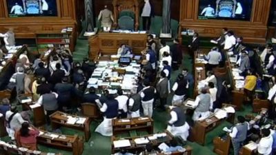 Lok Sabha proceedings disrupted again
