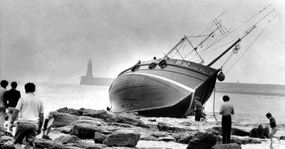 Drama off the North East coast at Tynemouth - a boat on the rocks 50 years ago