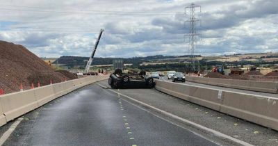 Car flips onto roof on busy Scots road before driver fails eyesight test