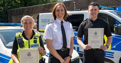 Officers given award after they saved a man's life following horrific machete attack in Newcastle