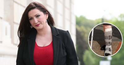 DUP MLA Emma Little-Pengelly shares photo of medical boot after gardening accident