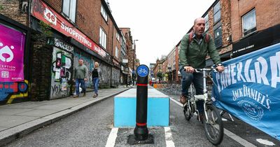 New city centre cycle scheme blighted by concrete blocks and turning cars
