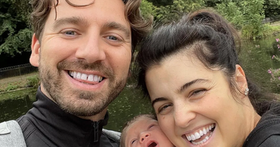 Storm Huntley shares adorable first family snap with baby Otis but says it 'may need work'