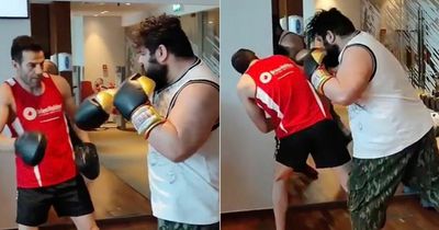 Iranian Hulk releases rare footage of his boxing skills ahead of Kazakh Titan fight