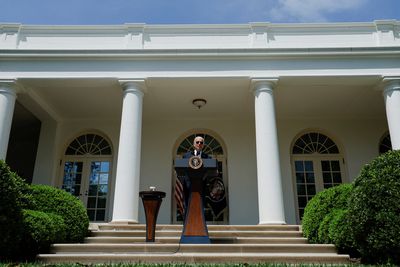 Recovered Biden touts progress against COVID, encourages vaccines