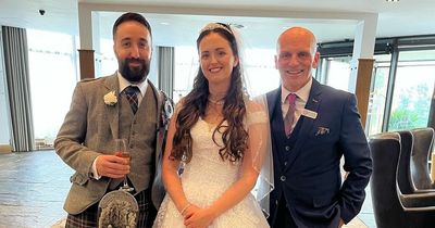 Cumbernauld newlyweds go viral as gallant groom puts bride in comfier shoes