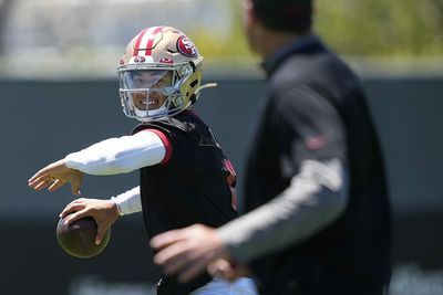 Some Trey Lance training camp throws