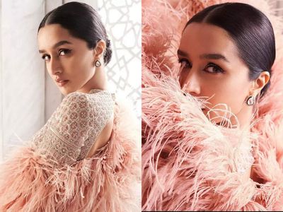 Shraddha Kapoor stuns in a sparkling peach ensemble